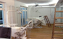 Behandlungsräume Glaswänden Zahnarzt Praxis freiem Blick Raumeindruck